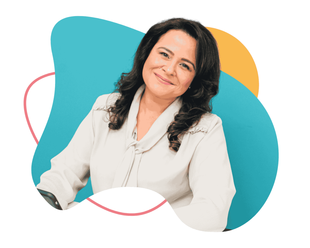 LUCIANA BRITES - MULHER EM FUNDO AZUL